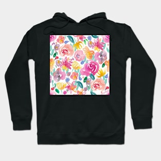 Flirty floral watercolour large Hoodie